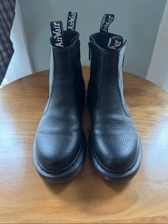 Dr. Martens Shoes - Dr. Martens Black Leather Ankle Boot (Top View)